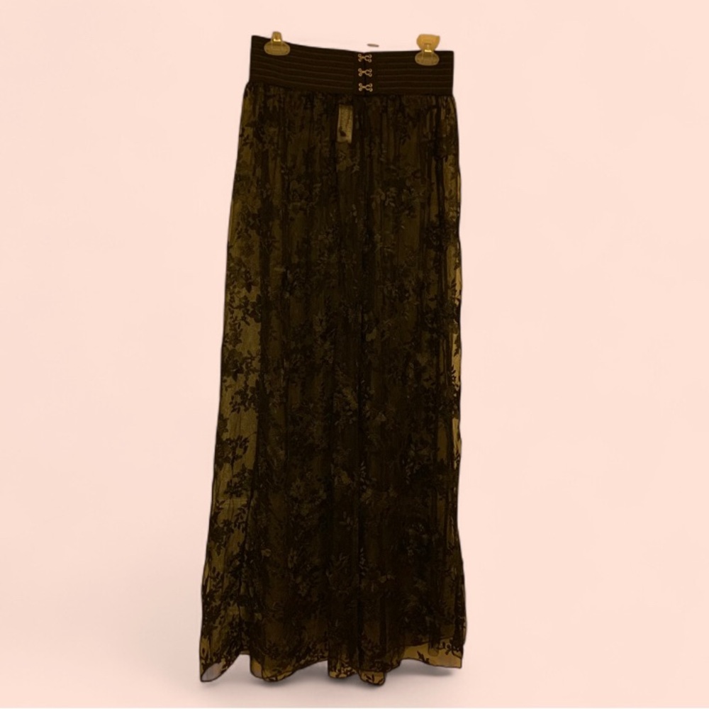 Elegant Black Lace Women Maxi Skirt by Blithe